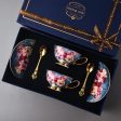 Royal Classic Premium Coffee and Tea Set 24 K Gold Plated Bone China Porcelain Online Sale