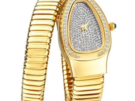 New Snake Design Luxury Wrist Quartz Watch For Women with Lab Diamonds Supply