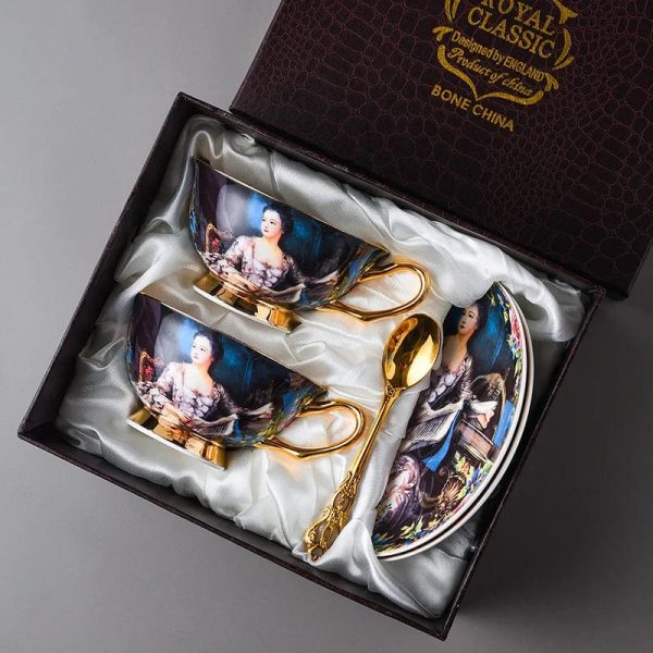 Royal Classic Venetian Art Coffee and Tea Set 24 K Gold Plated Bone China Porcelain Online