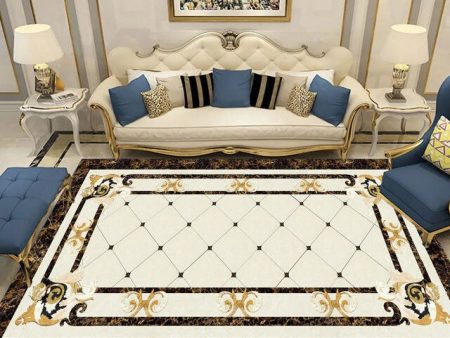 European Design Versailles Palace Rose Style Luxury Non-Slip  Rug Carpet Discount