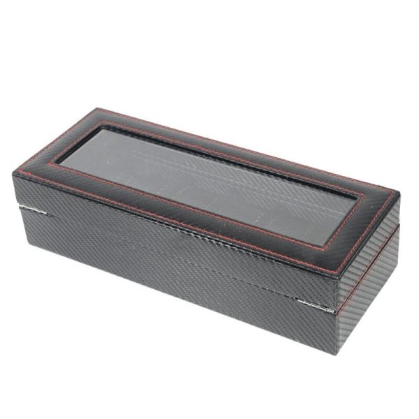 Luxury  High Quality Carbon Fiber Leather Watch Case Box Organizer Online now