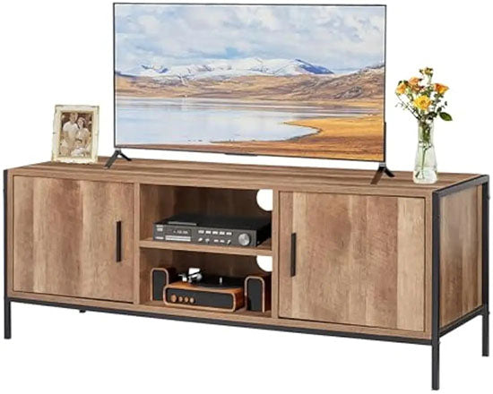 Modern Elegant Brown Affordable TV Stand  With Storage Cabinets Online