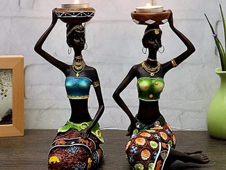 Candle Holders African Women Sculptures For Sale