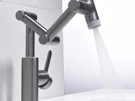 Unique Folding Digital Display LED Basin Faucet Mixer 360 Rotation Multi-function Stream Sprayer Fashion