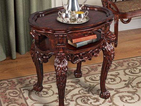 Cofee Tea Table With Storage Compartment Hand Ccarved Mahogany Antique Replica Furniture By Lord Thomas Samford Raffles Online now