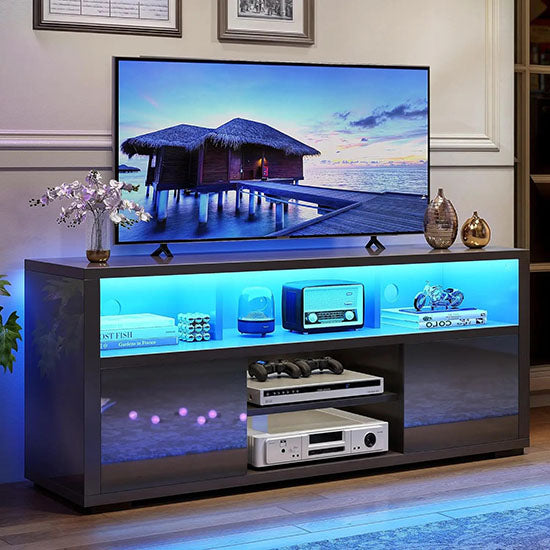 Modern Elegant TV Stand Tables With Storage Cabinets and LED Lights Online Sale