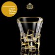 Private Collections Gold Seal 24 K Gold Plated Design Whiskey Brandy  Crystal Diamond Cut Glass Sale