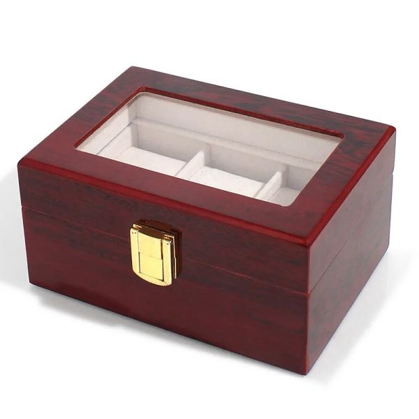 Luxury High Quality Piano Painted Wood Watch Case Box Organizer Fashion