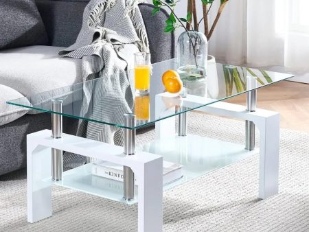 Modern Rectangle Wood Coffee Table With Glass Top Supply