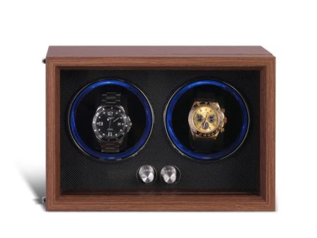 Automatic LuxuryTwo Slots Watch Ultra Quiet Winder Multimode Antimagnetic With LED Lights and USB DC on Sale