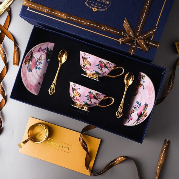 Royal Classic italian  Art Coffee and Tea Set 24 K Gold Plated Bone China Porcelain Online