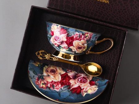 Royal Classic Premium Coffee and Tea Set 24 K Gold Plated Bone China Porcelain Online Sale