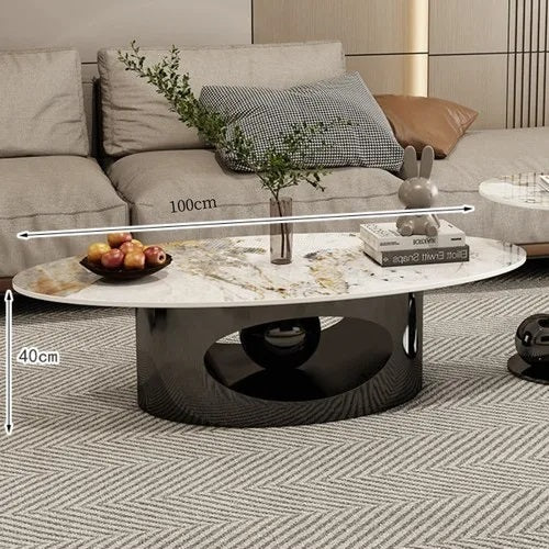 Modern Elegant Black and Golden Marble Effect Coffee Tables For Discount