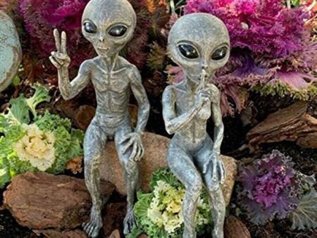 Aliens Friends Statues Set Of Two For Sale