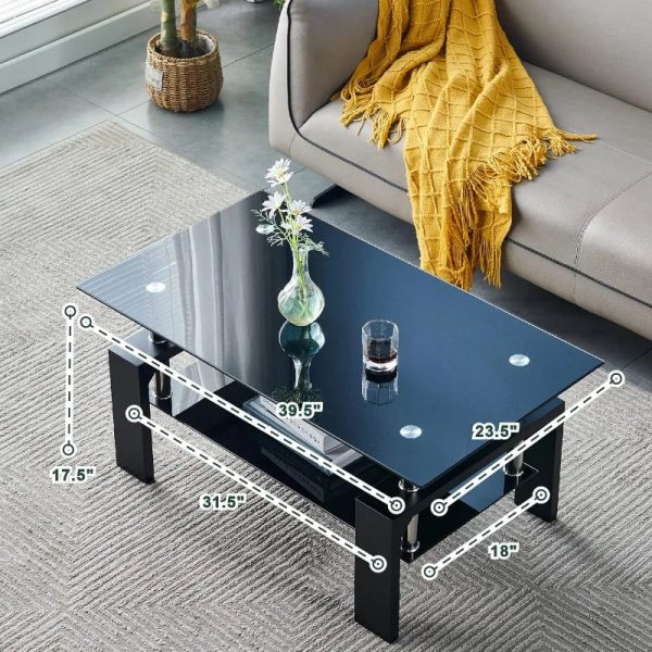 Modern Rectangle Wood Coffee Table With Glass Top Supply