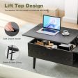 Modern Lift Top Coffee  Computor Table With Storage Shelf and Hidden Compartment For Sale