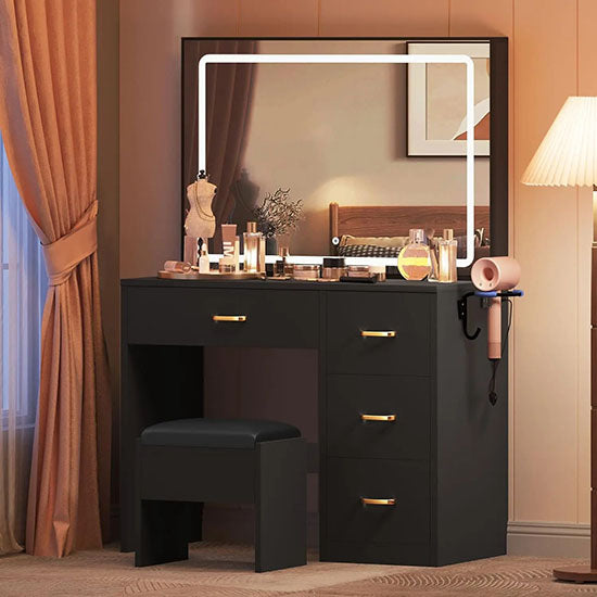 Modern Makeup Vanity Desk with Large Lighted LED Mirror 11 Drawers and Magnifying Glass Sale