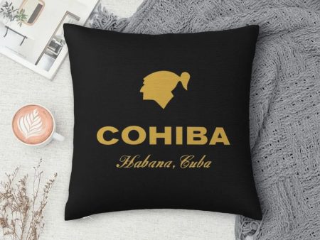 Cohiba Habana Cuba Cigar Style Pillowcases Black Poliester For Sale