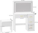 Modern Makeup Vanity Desk with Large Lighted LED Mirror 11 Drawers and Magnifying Glass Sale