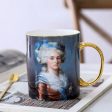 Royal Classic Luxury Premium Oil Painting Tea Coffee Mugs 24 K Gold Plated Bone China Porcelain Online Hot Sale