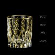 Private Collections Gold Seal 24 K Gold Plated Design Whiskey Brandy  Crystal Diamond Cut Glass Sale