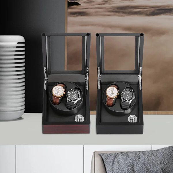 Luxury Automatic Wood Polish Design Watch Winder Fine Stand Case With USB Power Adapter Cheap