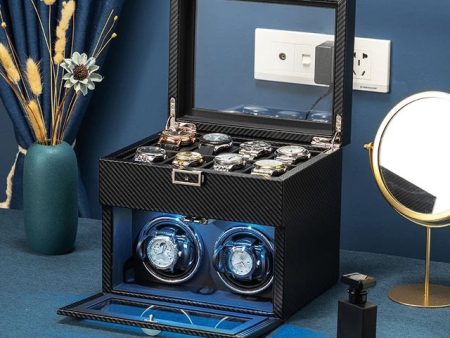 Luxury Watch Winders for Mechanical Watches and  Watch Case Box Organizer with LED and DC Adapter For Cheap