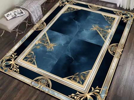 Blue Lagune Luxury Modern Ornament Carpet Non-Slip Floor Mat Rug Carpet Online