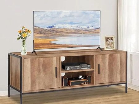 Modern Elegant Brown Affordable TV Stand  With Storage Cabinets Online