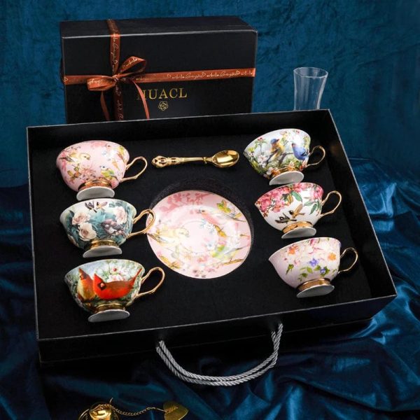 Royal Classic Luxury Premium English Afternoon Style Tea Cofee Sets For Two 24 K Gold Plated Bone China Porcelain Online