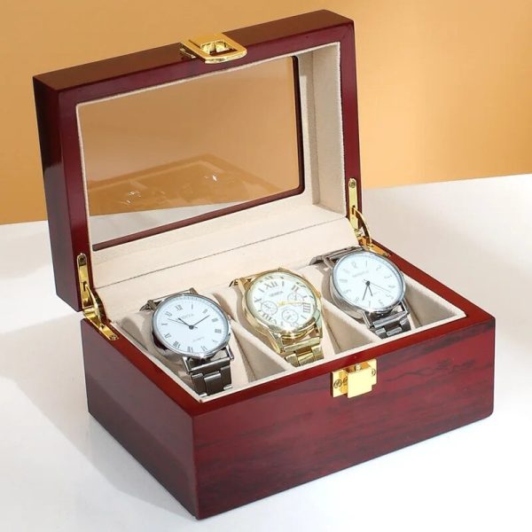 Luxury High Quality Piano Painted Wood Watch Case Box Organizer Fashion