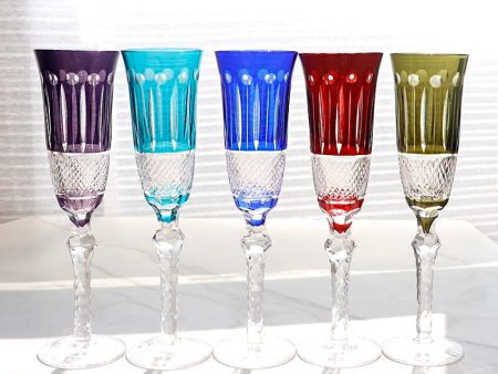 Amazing Luxury Japanize Lead Free Hand Cut and Hand Blown Champagne Flute Crystal  Glasses Online