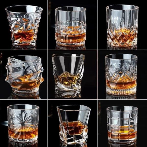 Private Collections Design Whiskey Brandy Crystal Diamond Cut Glass Discount