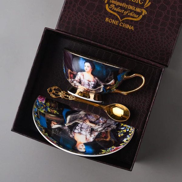 Royal Classic Venetian Art Coffee and Tea Set 24 K Gold Plated Bone China Porcelain Online