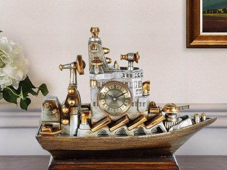 Vintage Ship Desktop Quartz Alarm Clock and Roman Numeral Display Online Hot Sale