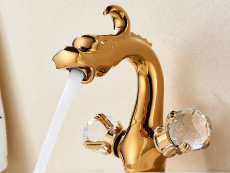 Luxury Contemporary Bathroom Dragon Basin Solid Brass Faucet Deck Mounted. Sale