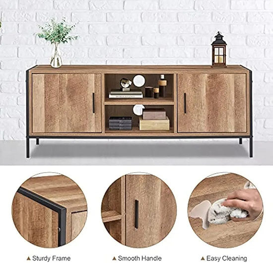 Modern Elegant Brown Affordable TV Stand  With Storage Cabinets Online