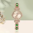 Malachite Green Luxury Inlaid Diamonds Crown Quartz  Women s Watch on Sale