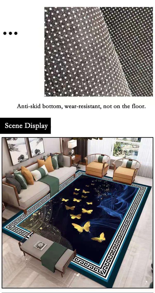 Modern 3D European Design Golden Fish Luxury Non-Slip  Rug Carpet Fashion