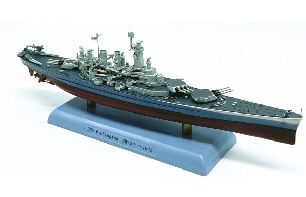 US Navy USS Washington BB-56 Battleship Desk Display WWII Ship Diecast Model Sale