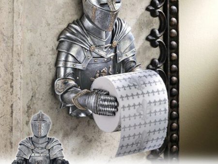 Medieval Statue Italian Knight Toilet Paper Roll Holder Bathroom Wall Mounted Sale