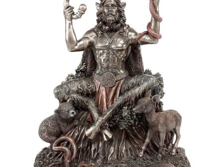 Cernunnos Celtic Stag-Horned God of Forest, Prosperity and the Underworld Bronze Finish Statue Supply