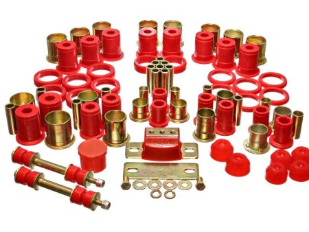 Energy Suspension 74-77 Oldsmobile Cutlass 442 F-85 Europa Red Hyper-flex Master Bushing Set Online Hot Sale