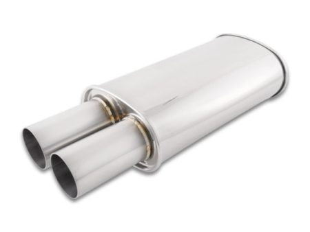 Vibrant Streetpower Oval Muffler w 3.00in Round Straight Cut Tip (2.50in Inlet) Online Sale