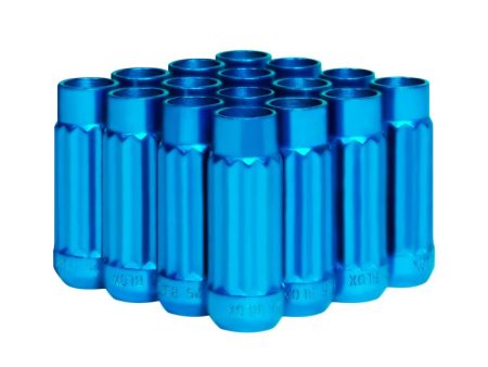 BLOX Racing Tuner 12P17 Steel Lug Nuts - Blue 12x1.25 Set of 16 12-Sided 17mm on Sale